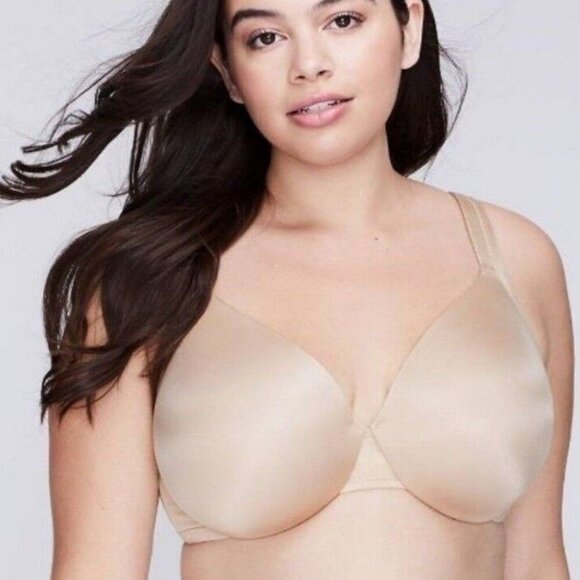 Cacique Lane Bryant Bra 38C Smooth Satin Full Coverage Cafe Mocha Nude U/W - Picture 8 of 8